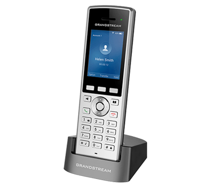 Grandstream WP822 Teléfono IP Wi-Fi 5 AC de doble banda.2 cuentas SIP,2 líneas.Hasta 8h de conversación. Batería de 2000mAh. Bluethooth.Conect. Auric. 3,5mm y micro-usb.Pantalla 2,4 pulgadas LCD TFT